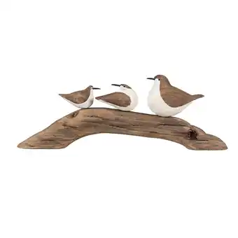 fonQ Clayre & eef decoratie beeld vogels 35x5x12 cm bruin wit hout aanbieding