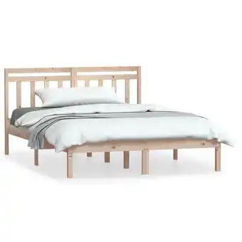 fonQ Vidaxl bedframe massief hout 150x200 cm 5ft king size aanbieding