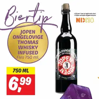 Dekamarkt JOPEN ONGELOVIGE THOMAS WHISKY INFUSED Fles 750 ml. aanbieding