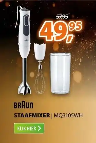 Expert Braun staafmixer | mq3105wh aanbieding