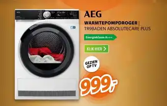 Expert Aeg warmtepompdroger tr9baden absolutecare plus aanbieding