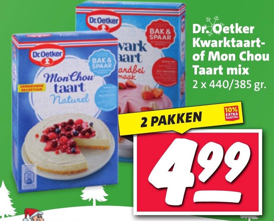 Dr. Oetker Kwarktaart-of Mon Chou Taart mix aanbieding bij Nettorama