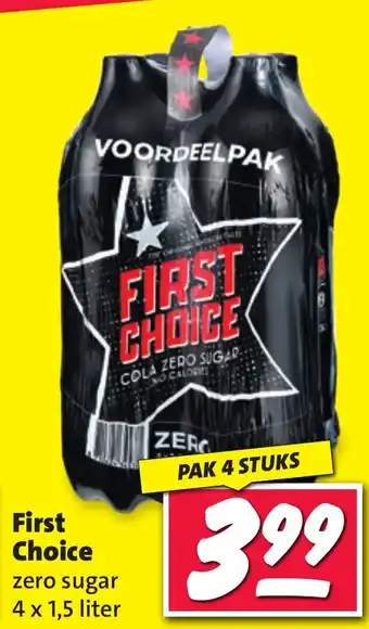 Nettorama First Choice zero sugar 4 x 1,5 liter aanbieding