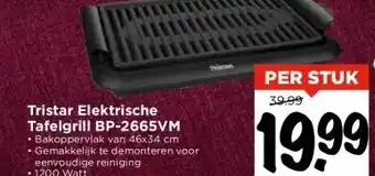 Vomar Voordeelmarkt Tristar elektrische tafelgrill bp-2665vm aanbieding