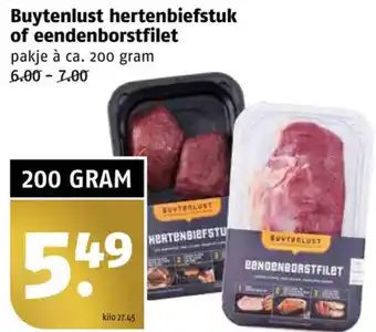 Poiesz Buytenlust hertenbiefstuk of eendenborstfilet 200g aanbieding