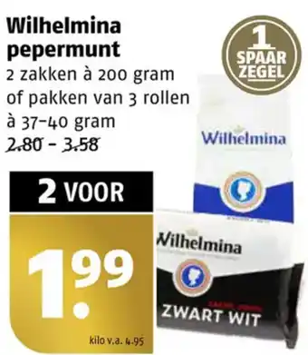 Poiesz Wilhelmina pepermunt aanbieding