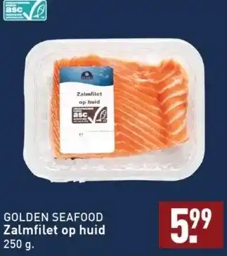 ALDI Golden seafood zalmfilet op huid 250g aanbieding