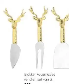 Blokker Blokker kaasmesjes rendier, set van 3. aanbieding