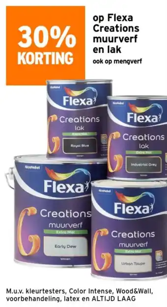 GAMMA op Flexa Creations muurverf en lak ook op mengverf aanbieding