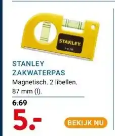 Kluswijs Stanley zakwaterpas magnetisch. 2 libellen. 87 mm (1). aanbieding