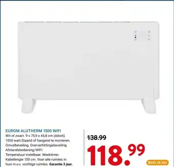 Kluswijs Eurom alutherm 1500 wifi aanbieding