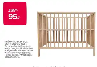 Prenatal Prénatal baby box met ronde spijlen de topping. ronde spijlen. afmetingen: 100x75x75cm. aanbieding