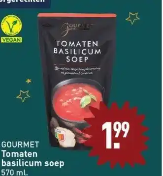 ALDI Gourmet tomaten basilicum soep 570ml aanbieding