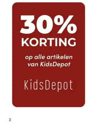 Baby & Tiener 30% korting op alle artikelen van kidsdepot aanbieding