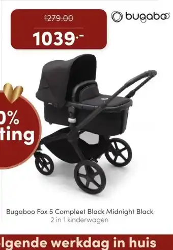 Baby & Tiener Bugaboo fox 5 compleet black midnight black 2 in 1 kinderwagen aanbieding