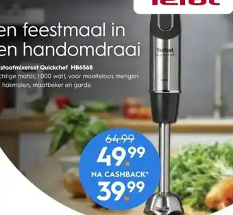 Blokker Tefal staafmixerset quickchef hb6568 aanbieding