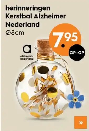 Blokker Herinneringen kerstbal alzheimer nederland 08cm aanbieding