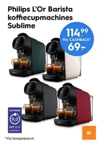 Blokker Philips l'or barista koffiecupmachines sublime aanbieding