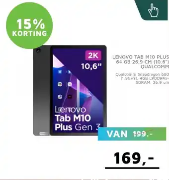 Digitotaal Lenovo tab m10 plus 64 gb 26,9 cm (10.6) qualcomm aanbieding