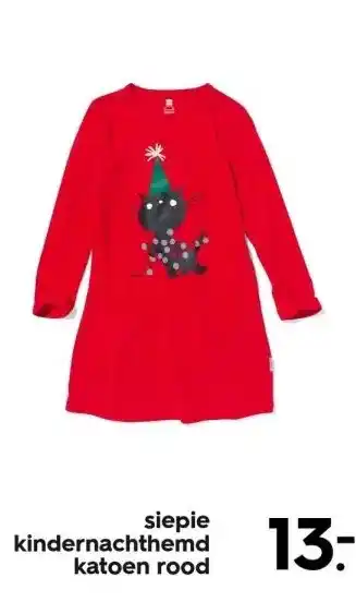 HEMA Siepie kindernachthemd katoen rood aanbieding