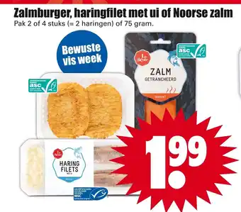 Dirk Zalmburger, Haringfilet Met Ui of Noorse Zalm aanbieding