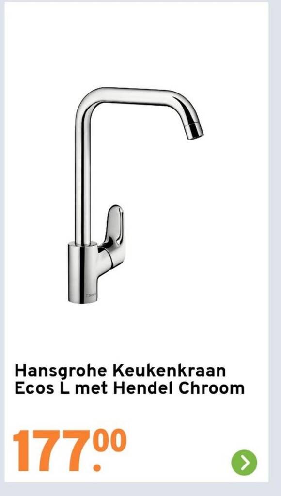 Hansgrohe Keukenkraan Ecos L met Hendel Chroom aanbieding bij GAMMA