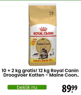 Zooplus 10 + 2 kg gratis! 12 kg Royal Canin Droogvoer Katten - Maine Coon.. aanbieding