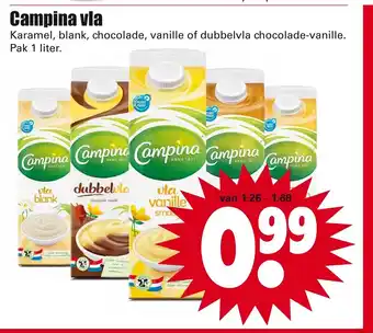 Dirk Campina Vla 1 liter aanbieding