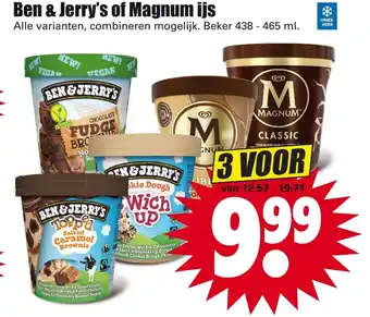 Dirk Ben & Jerry's of Magnum Ijs 438 - 465ml aanbieding