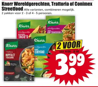 Dirk Knorr Wereldgerechten, Trattoria of Conimex Streetfood aanbieding