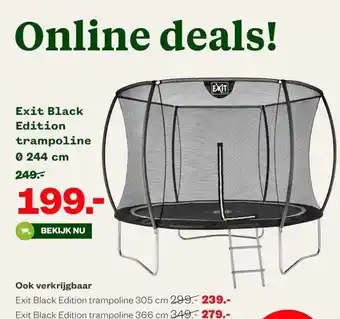 Welkoop Exit black edition trampoline aanbieding