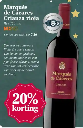 Boon`s Markt Marqués de cácares crianza rioja aanbieding