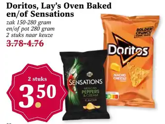 Boon`s Markt Doritos, lay's oven baked en/of sensations aanbieding