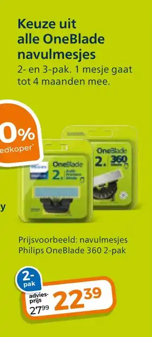 Trekpleister Keuze uit alle oneblade navulmesjes aanbieding