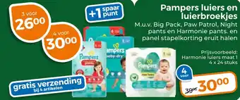 Trekpleister Pampers luiers en luierbroekjes aanbieding
