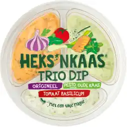 Jumbo Heks’nkaas trio dip origineel, tomaat basilicum, hummus 3x60g aanbieding