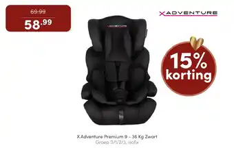 Baby & Tiener X Adventure Premium 9 - 36 Kg Zwart Groep 0/1/2/3, Isofix aanbieding