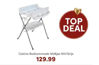 Baby & Tiener Cabino Badcommode Wolkjes Wit/Grijs aanbieding