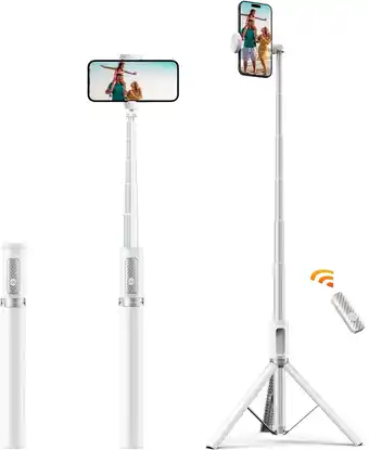 Amazon Atumtek selfie stick 157 cm - uitschuifbaar aluminium statief met oplaadbare bluetooth-afstandsbediening - compatibel met iph aanbieding