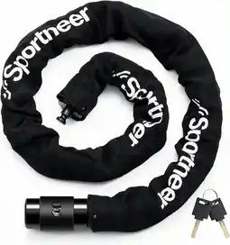 Amazon Sportneer fietsslot, hoge veiligheidsketting, 100 cm lang, met 8 mm dik, high-performance fietsslot, gehard staal, anti-diefs aanbieding