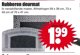 Dirk Rubberen Deurmat 70 x 41cm aanbieding