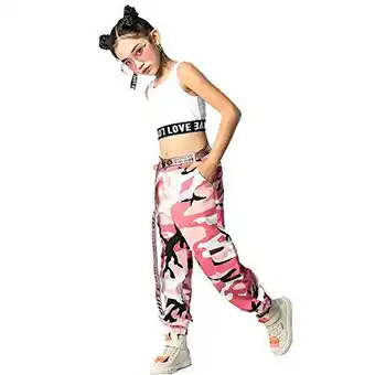 Amazon Lolanta meisjes hiphop street dance kleding set jazz dancewear tanktop + camouflage broek aanbieding