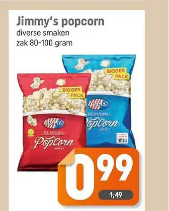 Dagwinkel Jimmy's Popcorn aanbieding