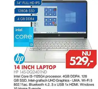 Vobis HP 14 Inch Laptop HP 14S-DQ2401ND aanbieding