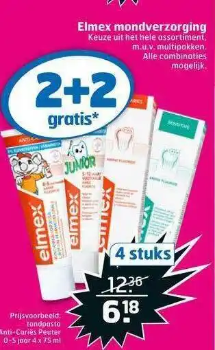 Trekpleister Elmex Mondverzorging 2+2 Gratis aanbieding