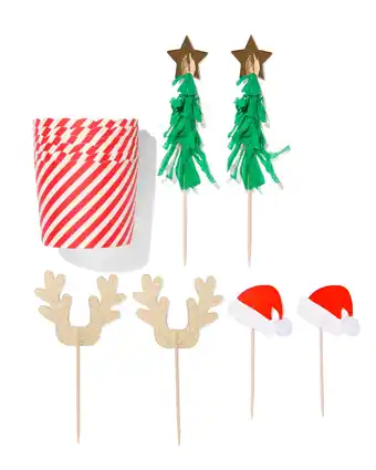 HEMA Hema cupcake vormpjes kerst - 6 stuks aanbieding