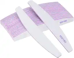 Amazon Nagelvijl, 20 stuks, professionele nagelvijl, dubbelzijdig, herbruikbaar, 100/180 grit voor nagelstudio's, doe-het-zelf nail aanbieding