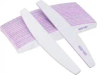 Amazon Nagelvijl, 20 stuks, professionele nagelvijl, dubbelzijdig, herbruikbaar, 100/180 grit voor nagelstudio's, doe-het-zelf nail aanbieding