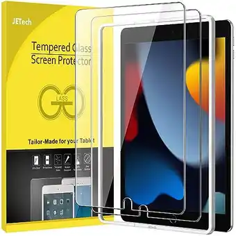 Amazon Jetech screen protector voor ipad (10,2 inch, 2021/2020/2019 model, 9e/8e/7e generatie) met eenvoudige installatietool, gehar aanbieding