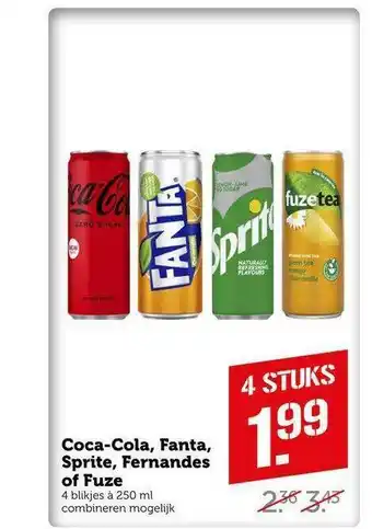 CoopCompact Coca-Cola, Fanta, Sprite, Fernandes Of Fuze aanbieding